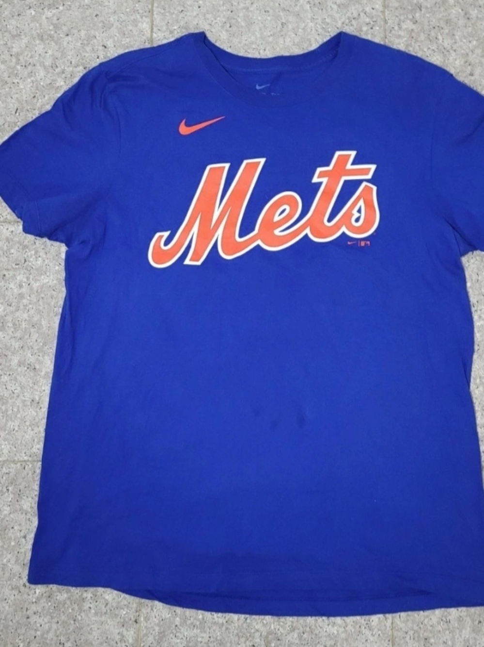 Nike Royal Blue Tee with Orange and White Graphics Pete Alonso Size Large